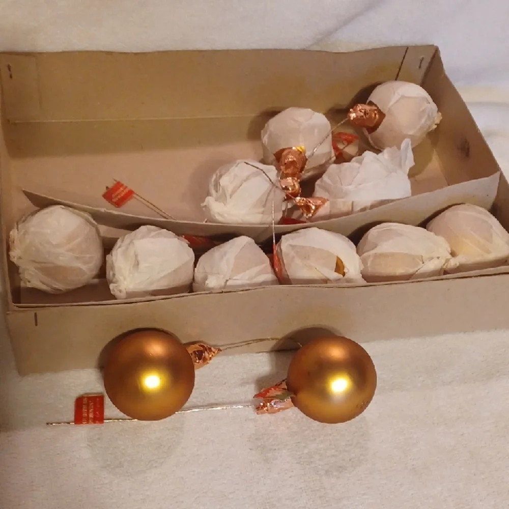 Vintage Mercury Glass Ornaments   12 NWT Copper Color Christmas Mornin'